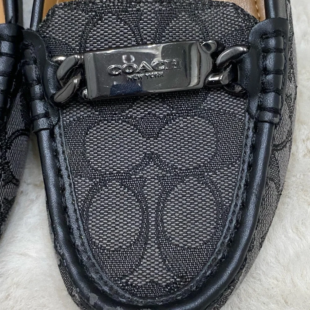 COPY - Coach Women’s Fortunata Signature C Jacquard Loafers (Black Smoke) - Picture 2 of 5